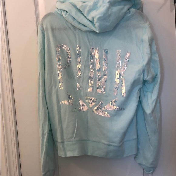 Pink Victoria’s Secret Baby Blue Zip Up - Picture 2 of 3